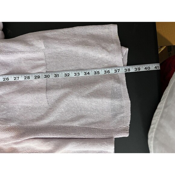 J.Jill Cardigan Sweater Womens Medium Lavender Open Front Linen Blend Pockets - Picture 7 of 7